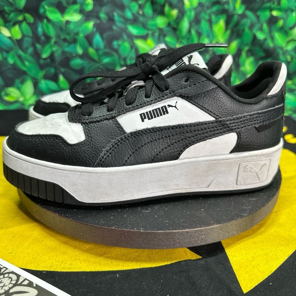 Puma Low Platform Black/White Size 4Y/6.5W - Picture 1 of 6